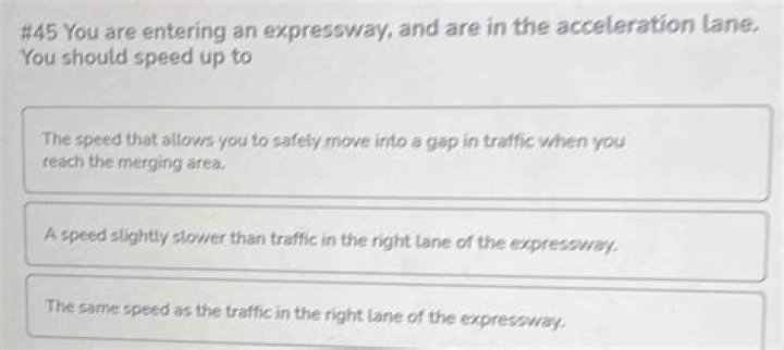 Are entering an expressway and are in the acceleration lane you should speed up to?