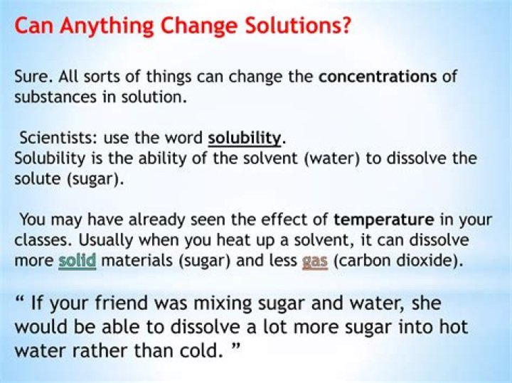 Can anything change solutions?
