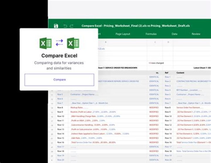 Can Workshare Compare Excel documents?