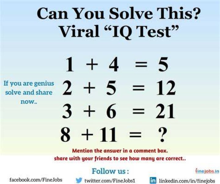 Can you solve this viral IQ test 8 11?