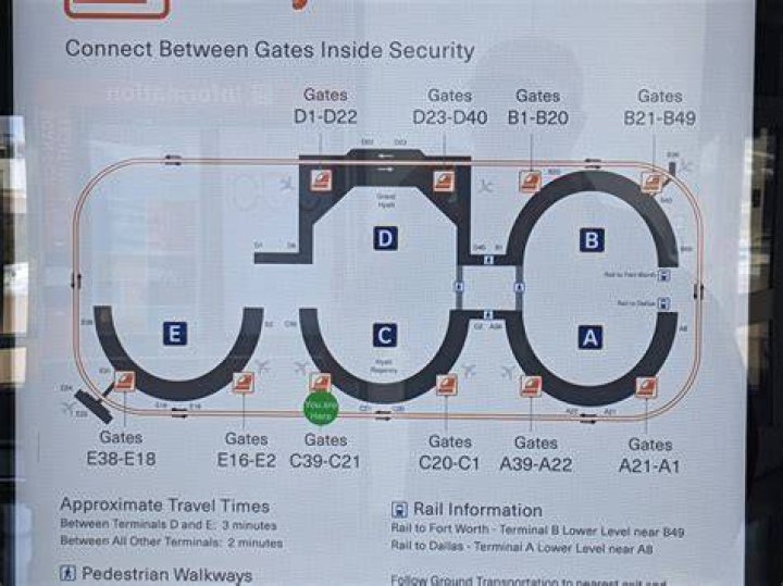 Can you walk from Terminal C to B at DFW?