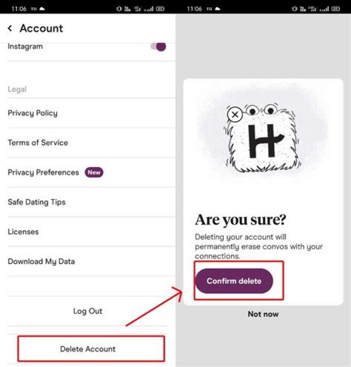 delete my hinge account?