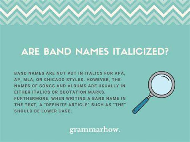 Do you italicize artist names?