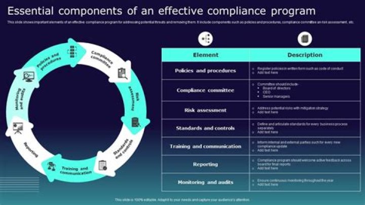 Does an effective compliance program includes four core requirements