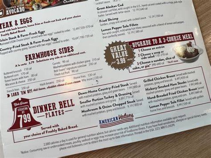 Does Bob Evans have a senior menu?
