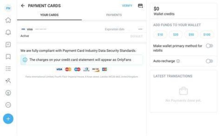 Does onlyfans charge your card?