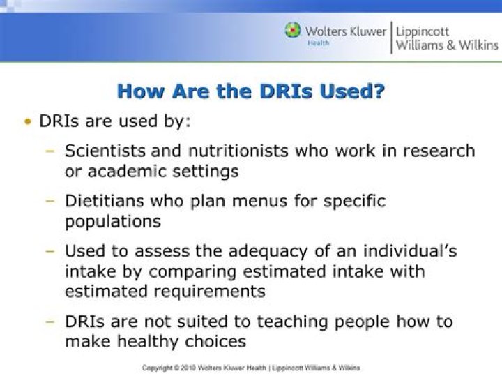 How are DRIs used in nutrition?