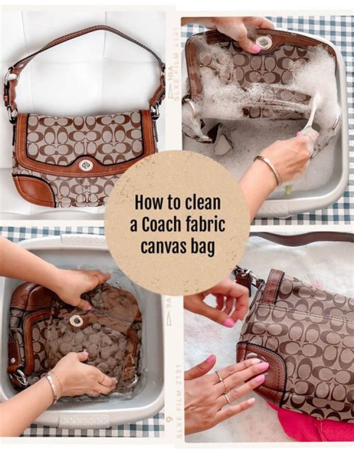 How do i clean a coach fabric purse at home?