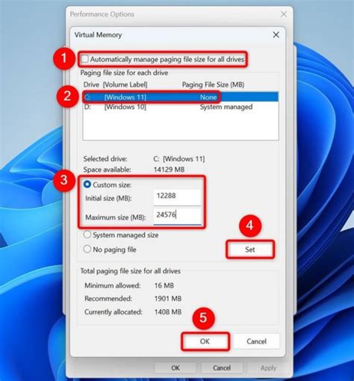 How do I increase committed memory in Windows 10?