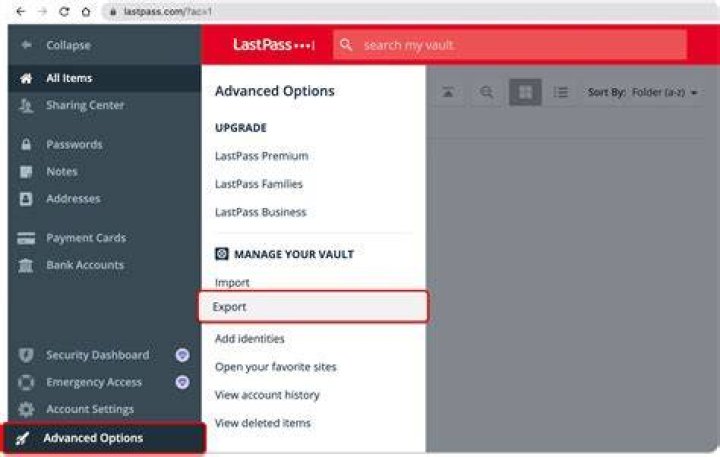 How do I remove a folder from LastPass?