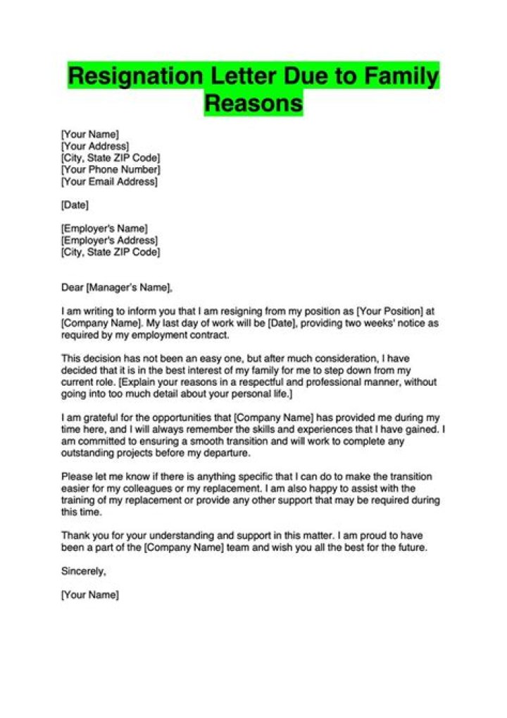 How do I write a transfer letter due to family reasons?