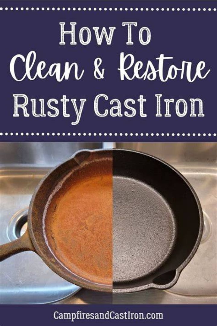 How do you clean rust off cast iron?