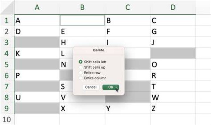 How do you delete a merged cell?