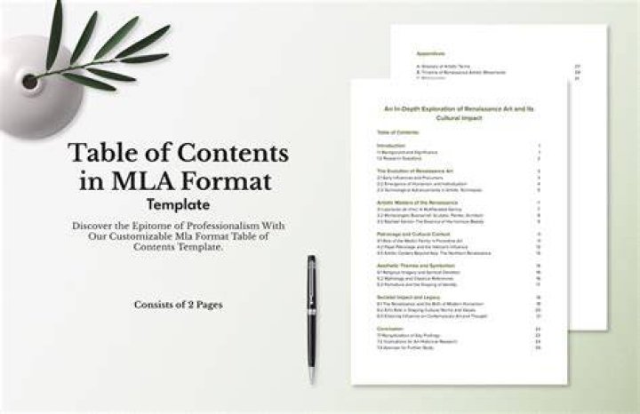 How do you do table of contents in MLA?