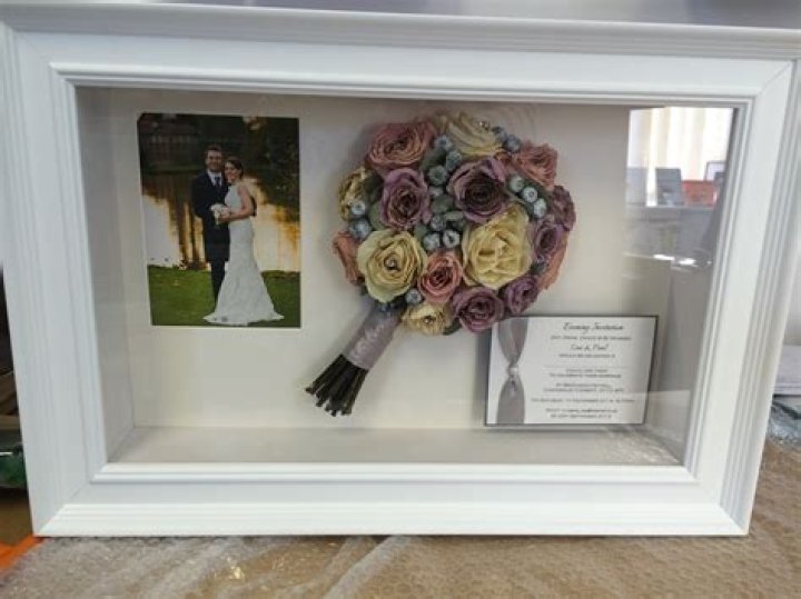 How do you frame a dry wedding bouquet?