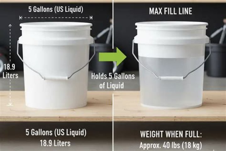 How do you measure the volume of a 5 gallon bucket?