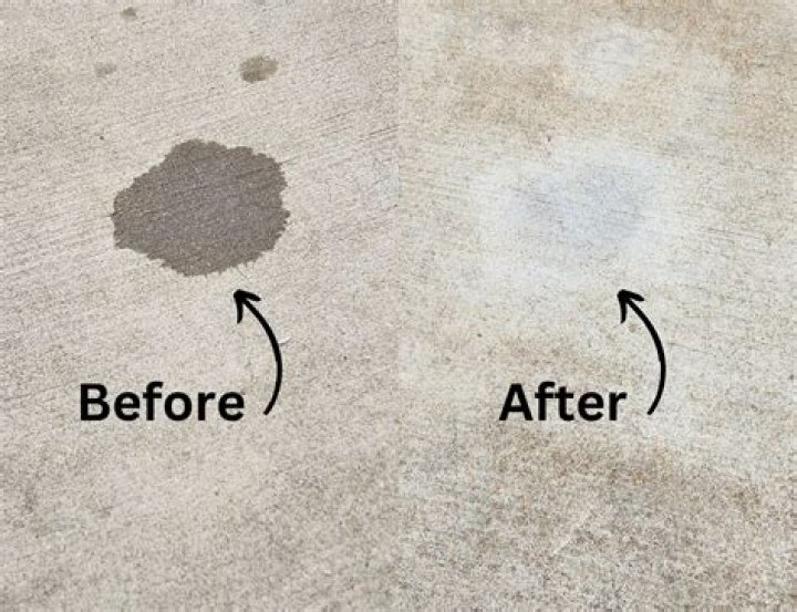 How do you remove an oil stain from concrete?