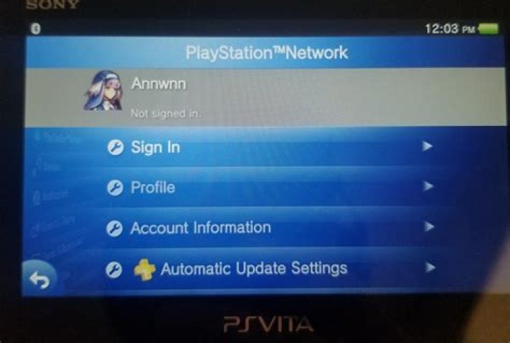 how do you sign out of an account on ps vita?