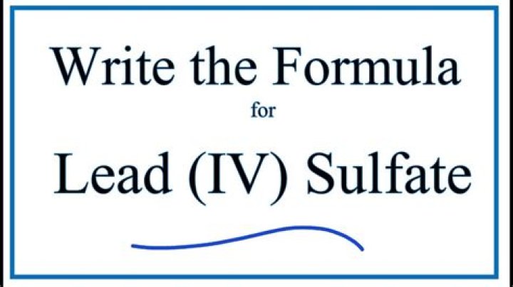 How do you write lead IV sulfate?