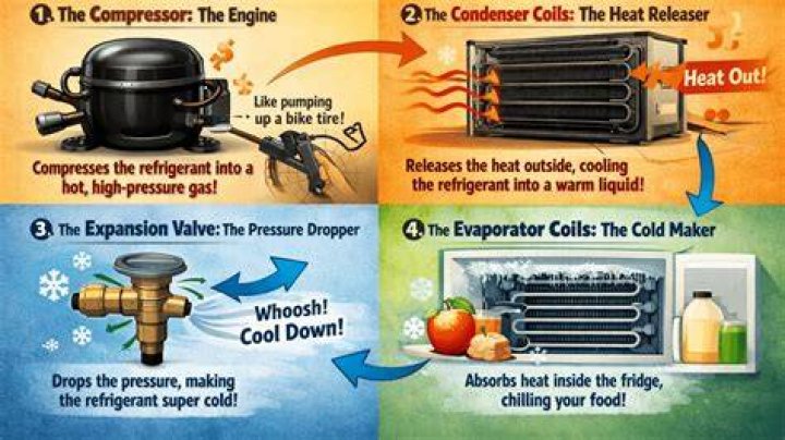 How does a refrigerator cool food and drinks Bill Nye?