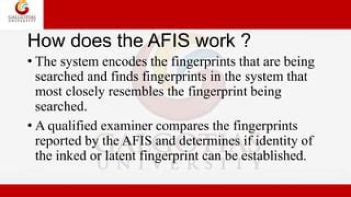 How does AFIS work in fingerprints?