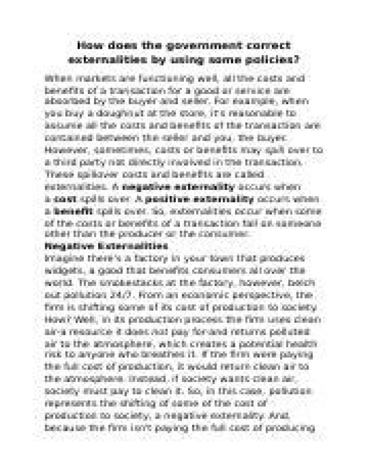 How does the government correct externalities?