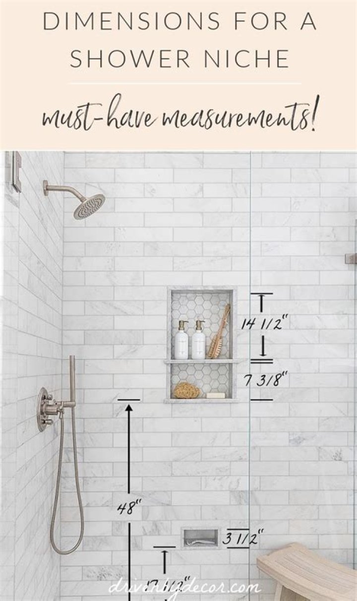 How high up should a shower niche be?