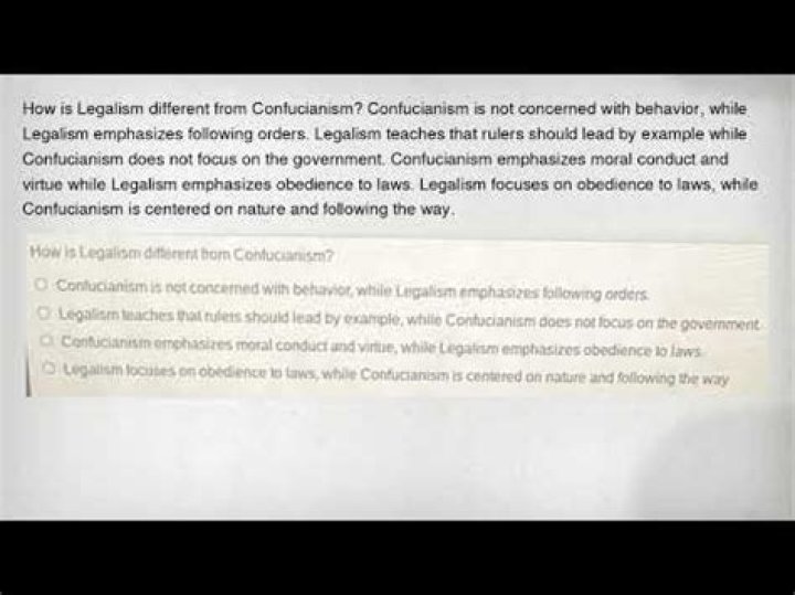 How is legalism different from Confucianism?