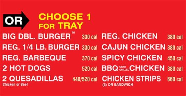 How many calories is a CookOut tray?