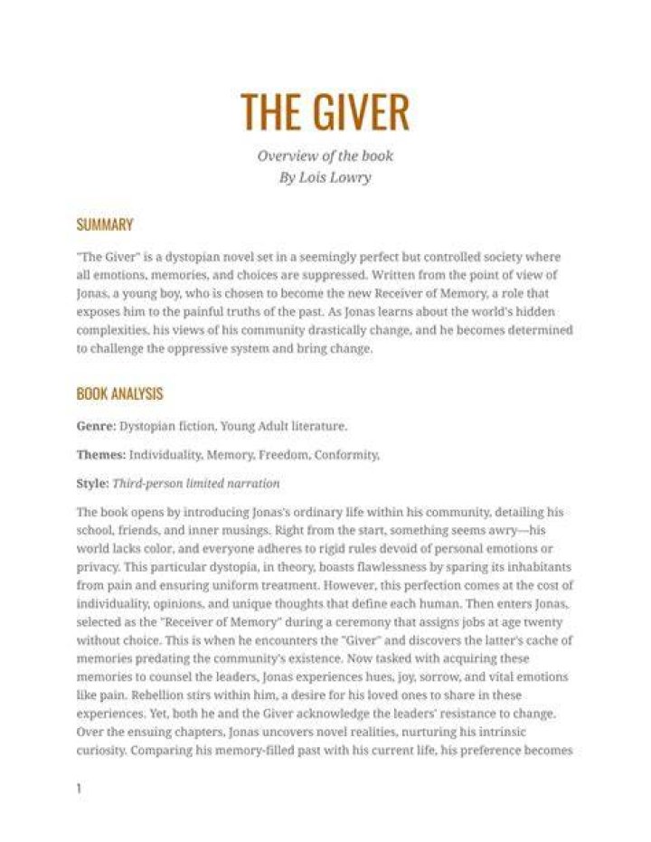 How many chapters are in the giver book?