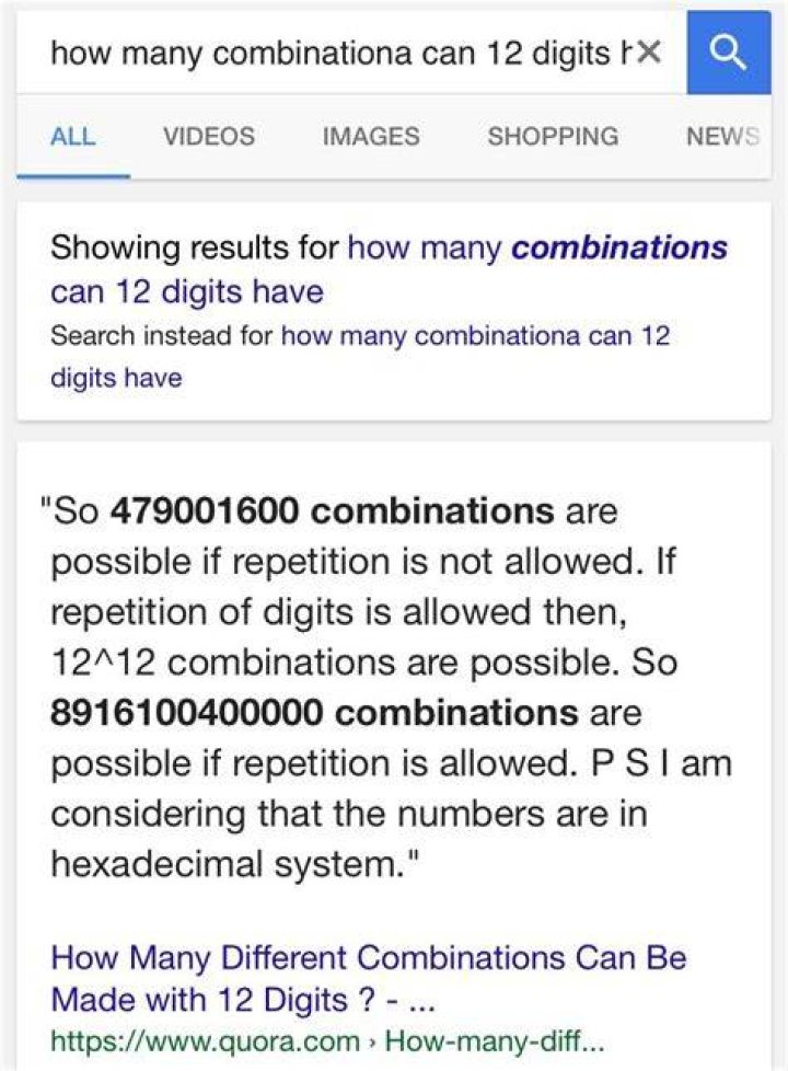How many combinations of 12 numbers are there?