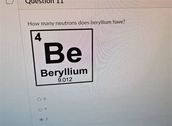 How many neutrons does beryllium?