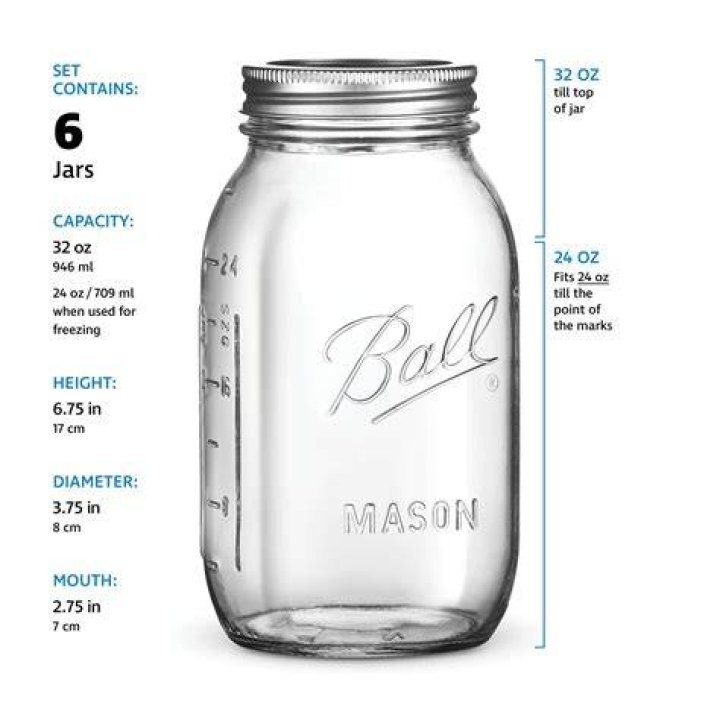 How many ounces are in a large Mason jar?