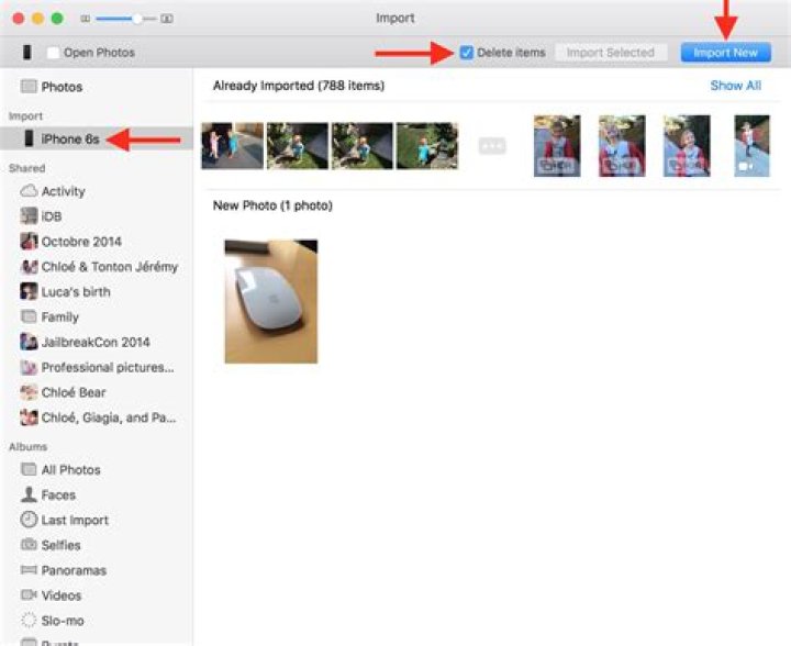 how to delete photos from iphone after importing to mac?