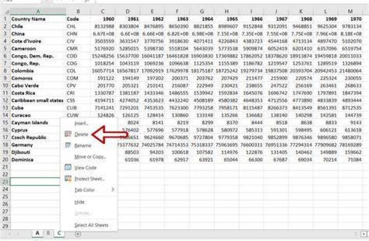 how to delete tabs in excel?