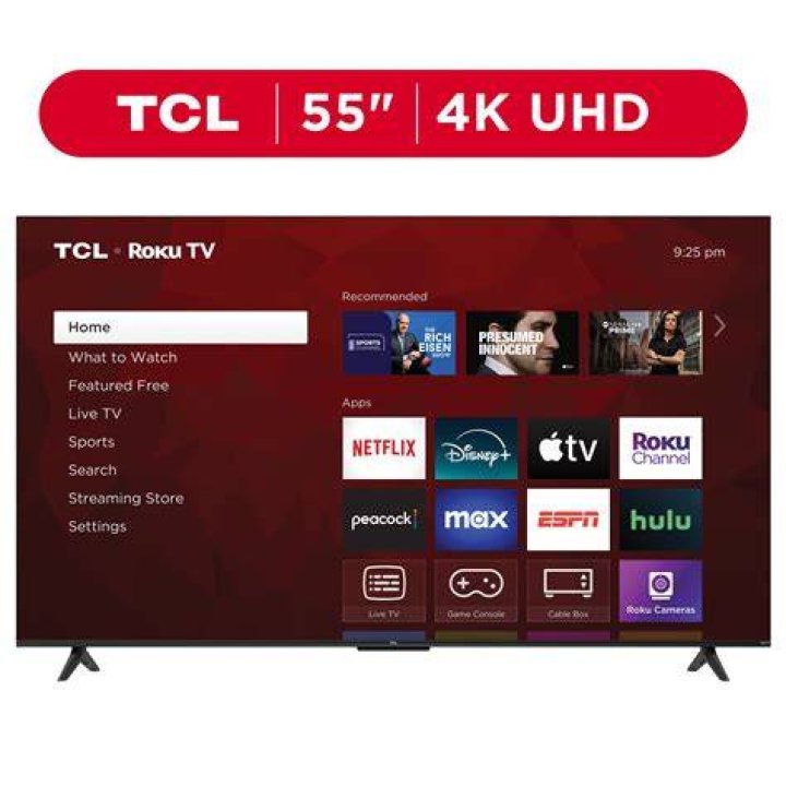 How wide are the legs on a 55 inch TV?
