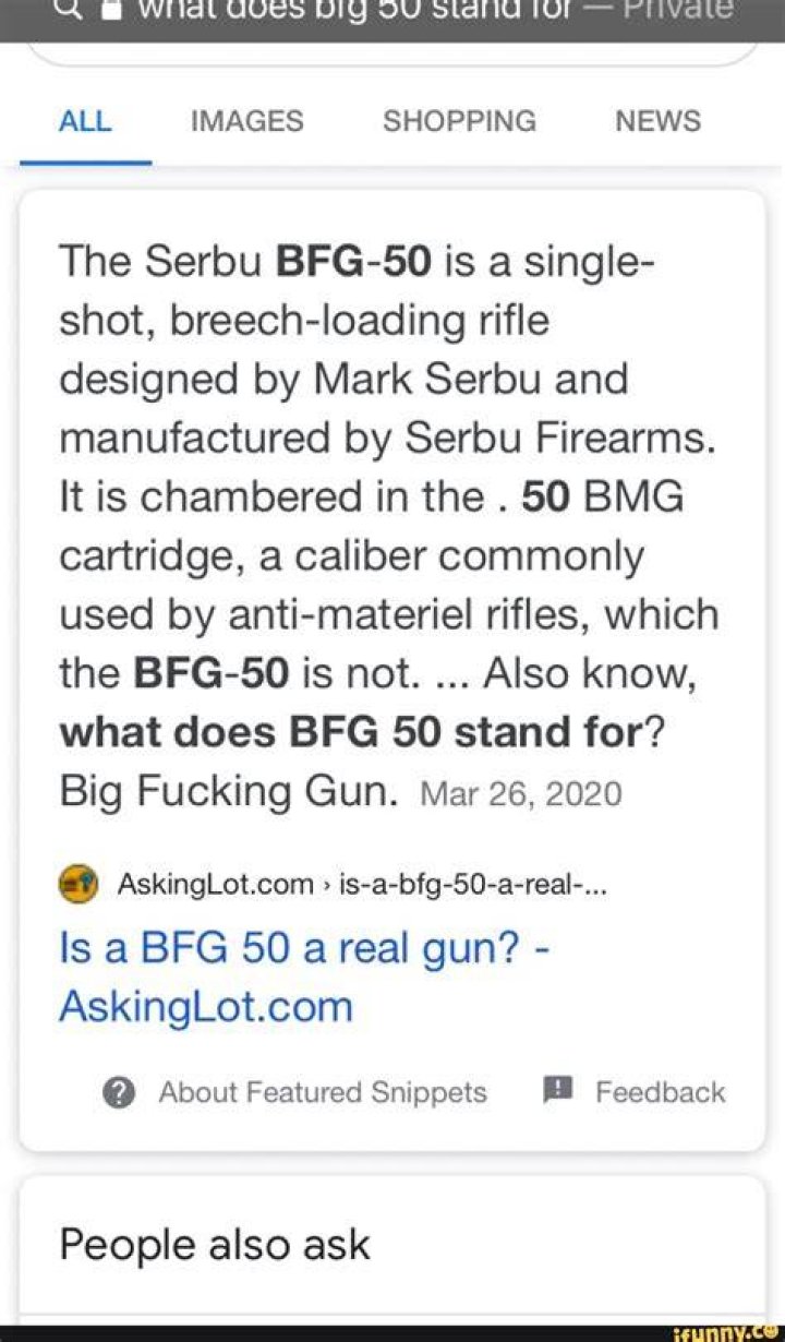 Is a BFG 50 a real gun?