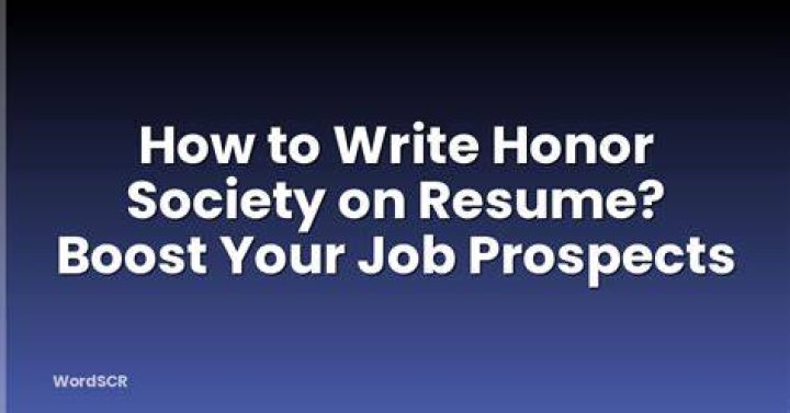 Should you include Honor Society on resume?