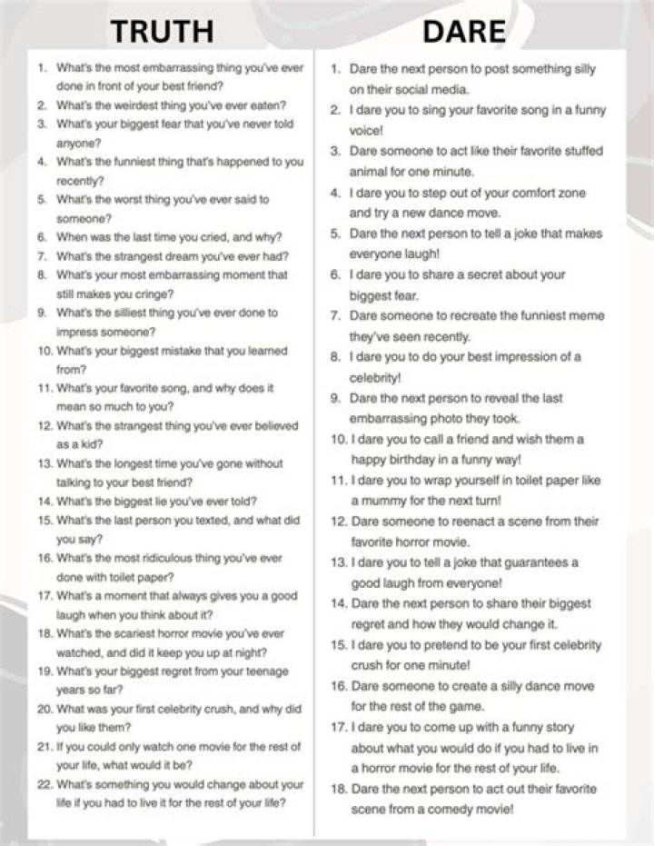 Truth or dare tinder questions?