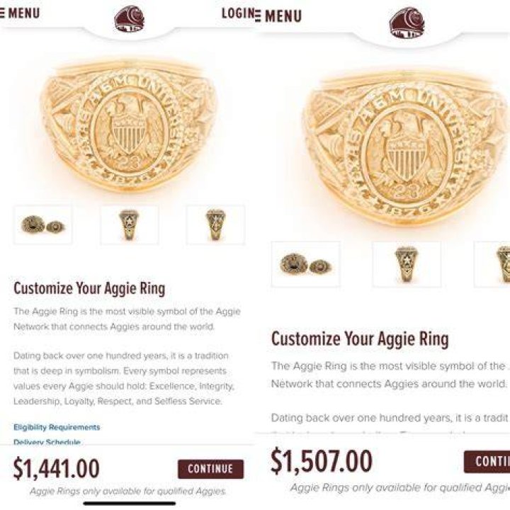 What are Aggie rings made of?