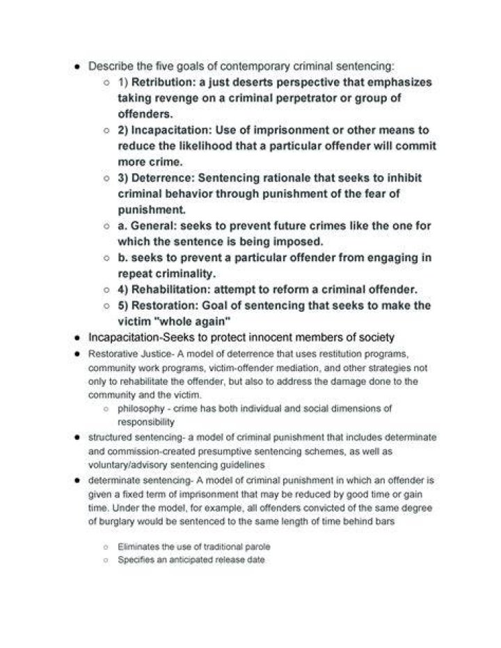 What are the main goals of contemporary sentencing?