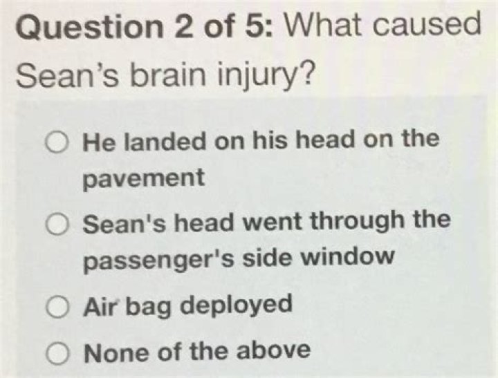 What caused Sean’s brain injury?