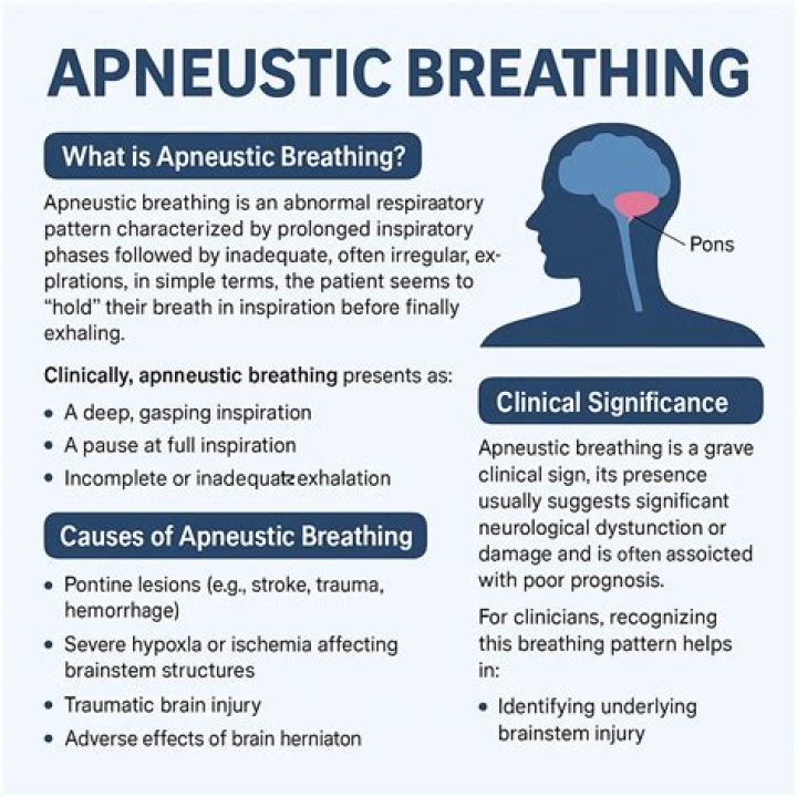 What causes Apneustic breathing?