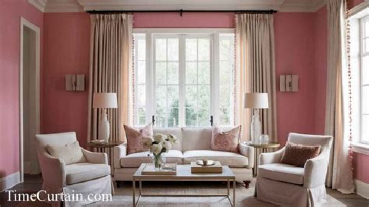 What color curtains pink walls?