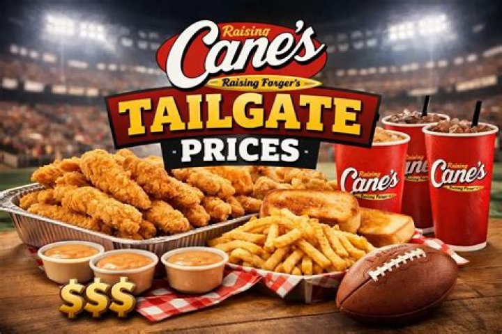 What comes with Raising Cane’s tailgate?