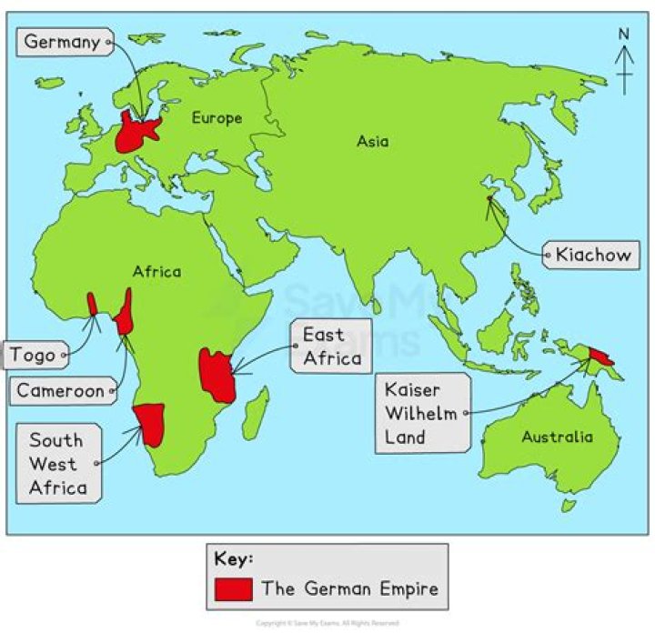 What countries bordered the German Empire in 1914?