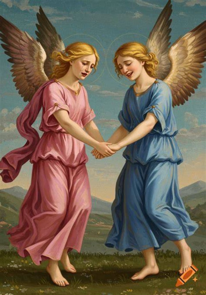 What do angels hold in their hands?