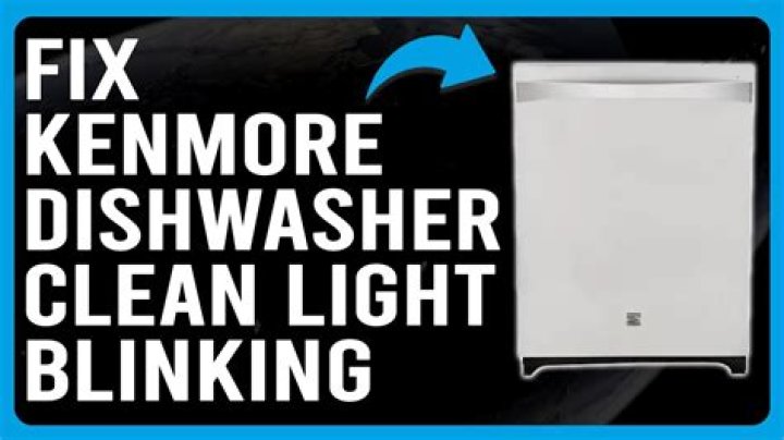 What does a blinking clean light mean on a Kenmore dishwasher?