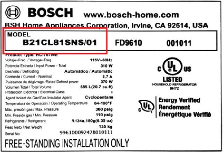 What does a Bosch serial number look like?