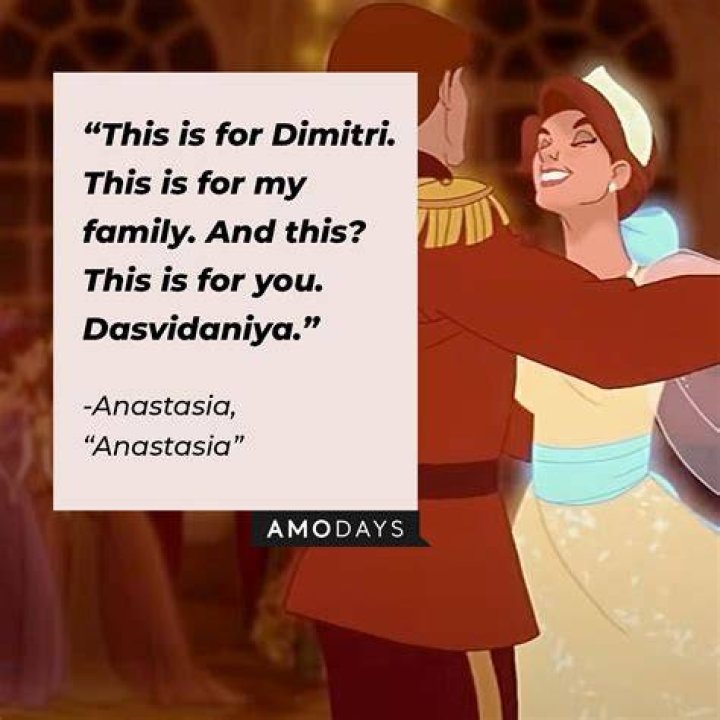 What does dasvidaniya mean in Anastasia